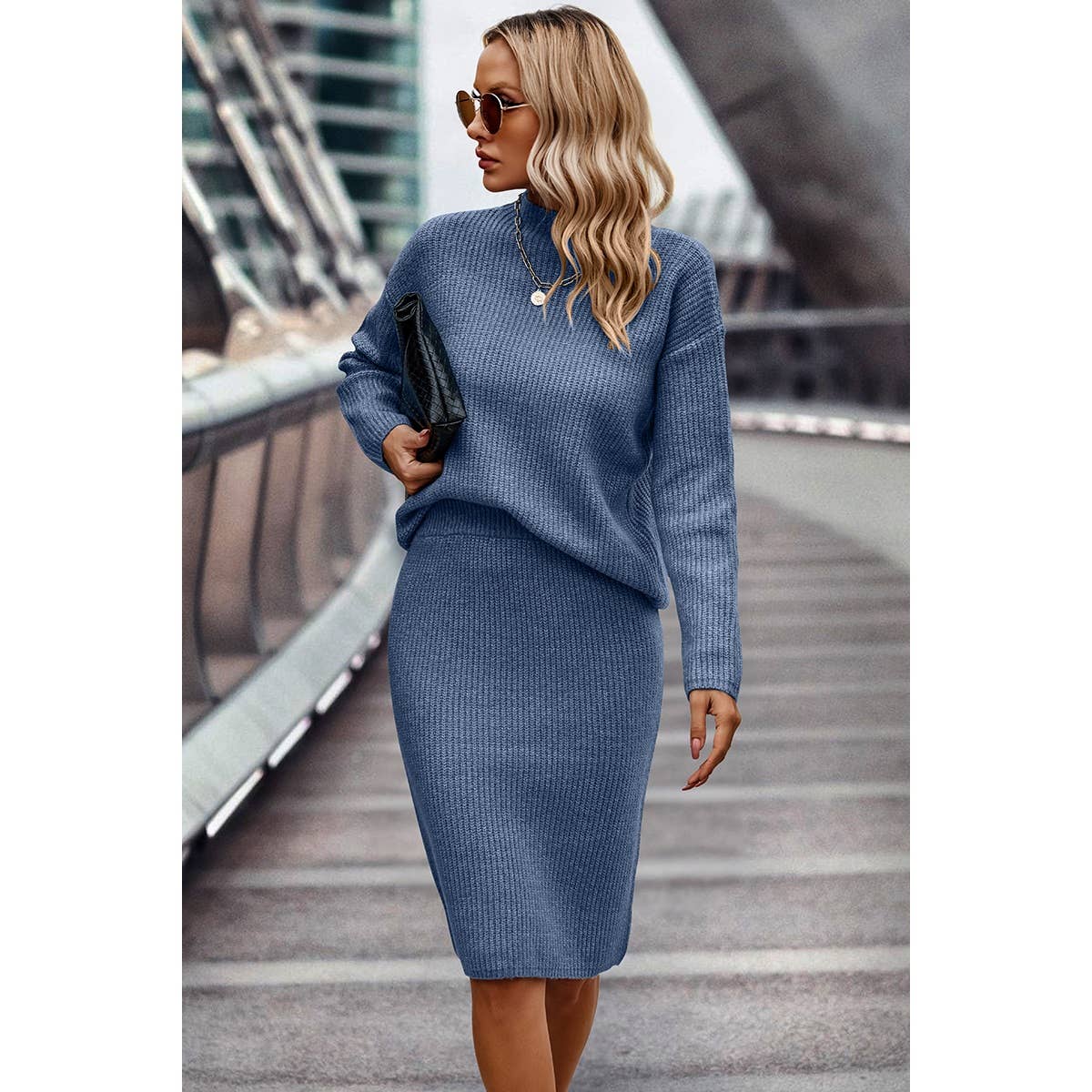 Cozy Luxe Knit Wrap Dress Set