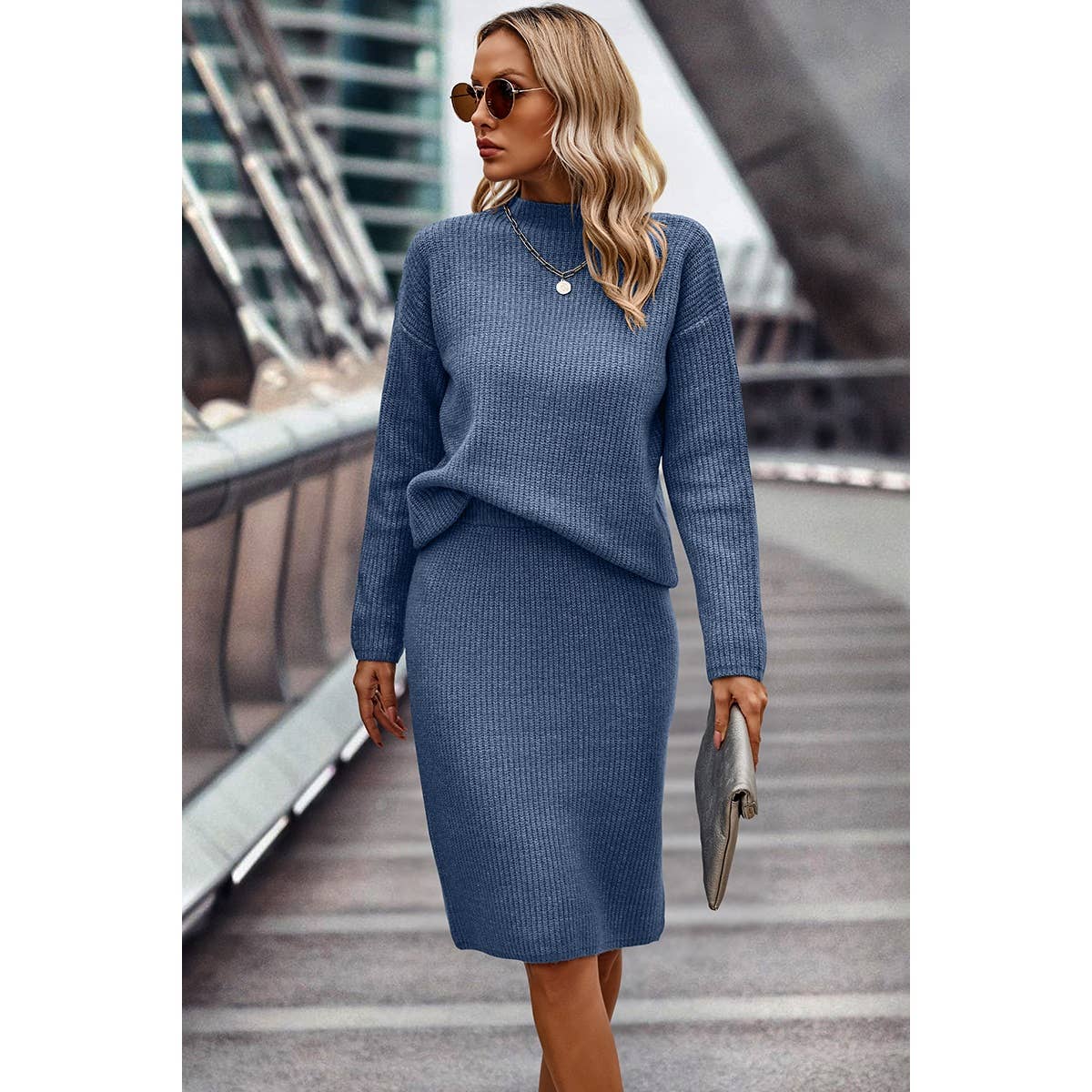 Cozy Luxe Knit Wrap Dress Set