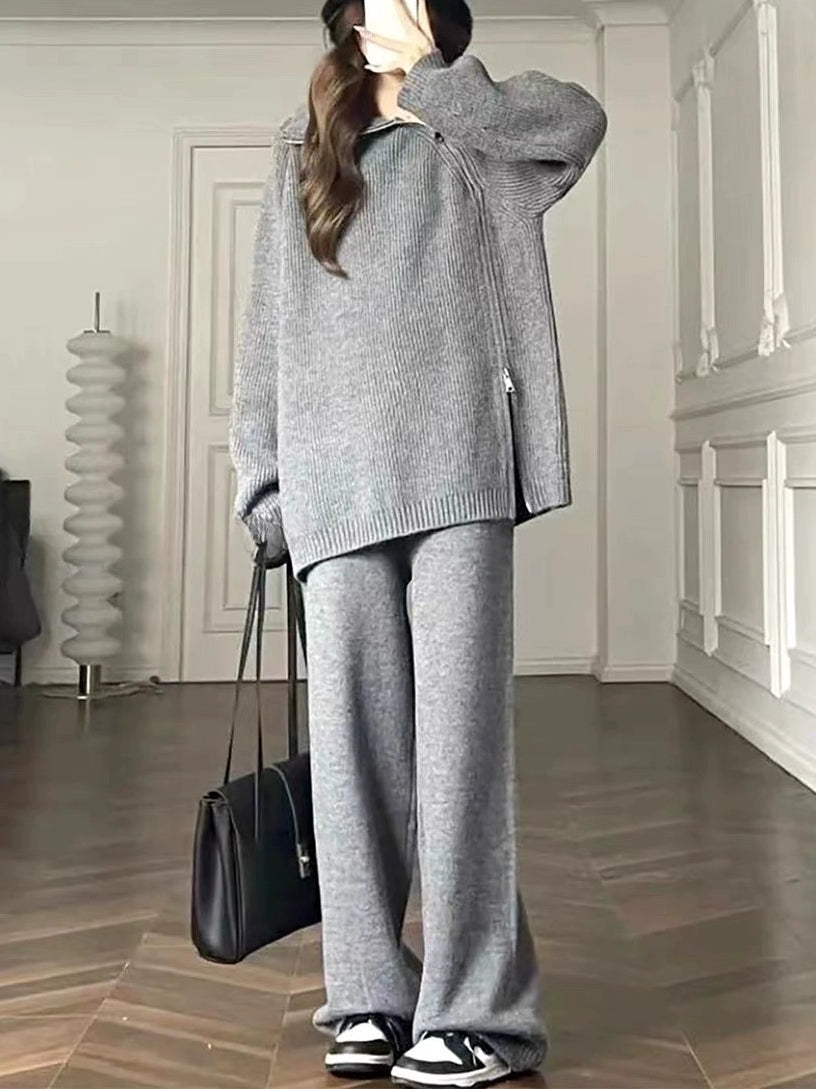 CozyEase Turtleneck Knit Sweater & Pants Set