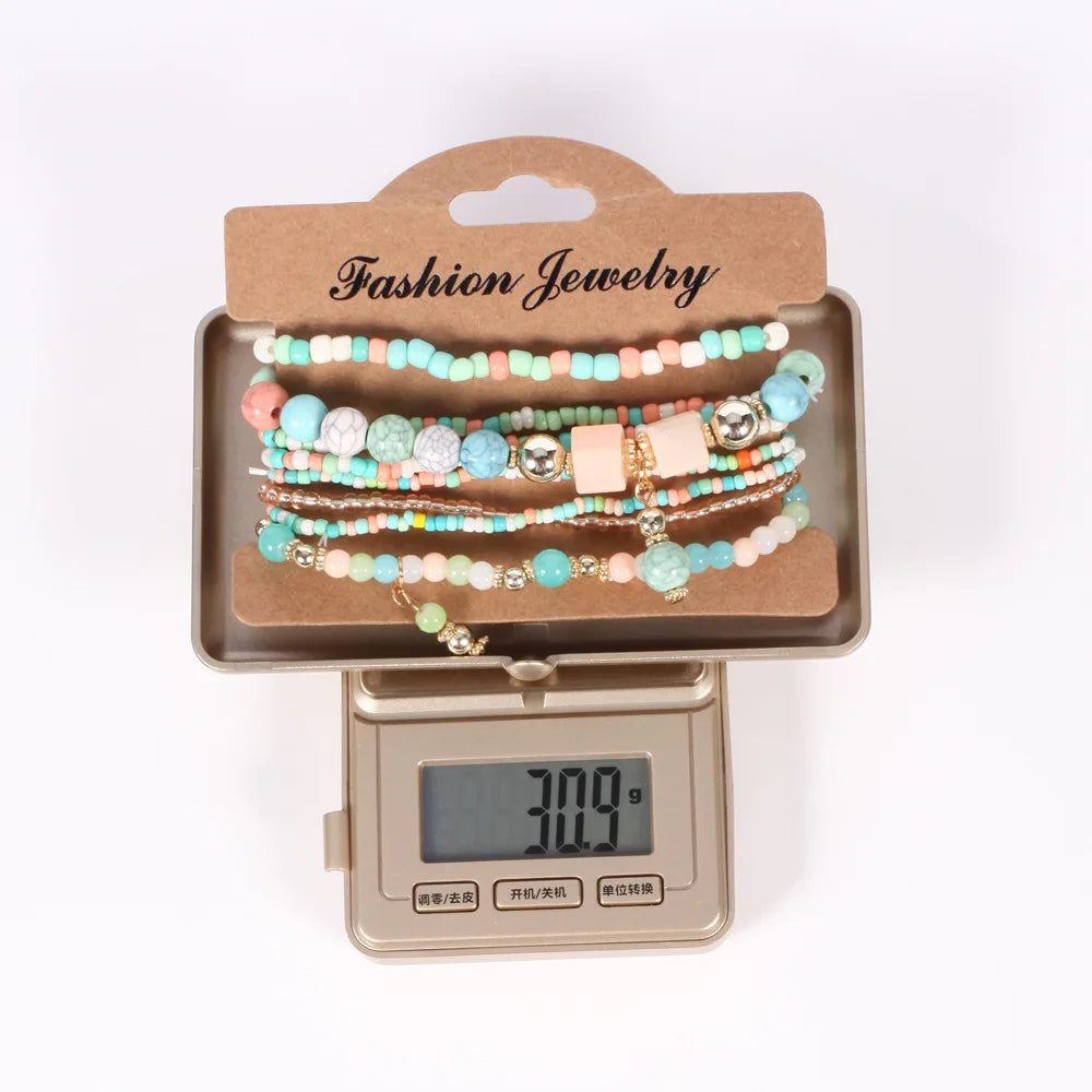 Bohemian Bliss Colorful Beaded Bracelet Set