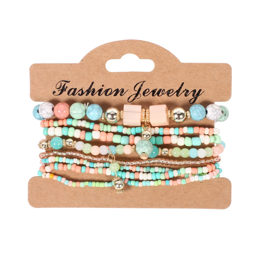 Bohemian Bliss Colorful Beaded Bracelet Set