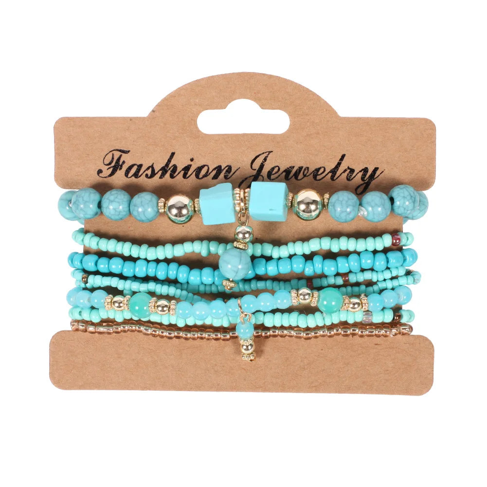 Bohemian Bliss Colorful Beaded Bracelet Set