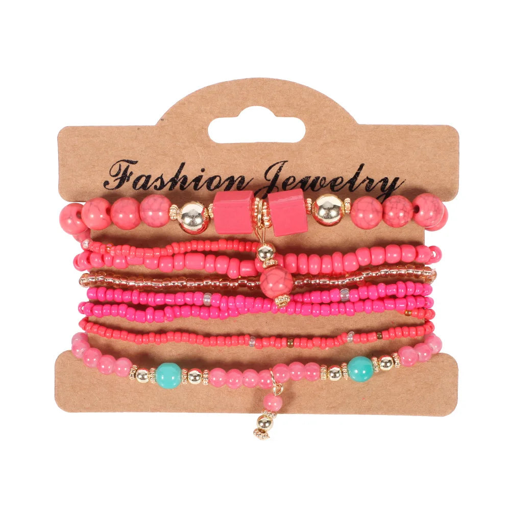 Bohemian Bliss Colorful Beaded Bracelet Set